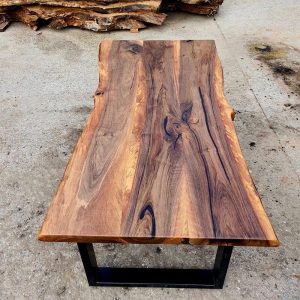 Walnut solid wood table top, live edge wooden dining table, reclaimed wood table, conference room table