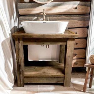 Handcrafted Bathroom Rustic Vanity with Reclaimed Wood - Solid Farmhouse Decor for Your Bathroom Countertop, Gift for Her/Woman