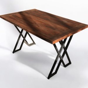 Premium Detailed Wooden Rustic Dining Table with Metal Legs, Solid Wood Table, Farmhouse Kitchen Table, Coffe Table, Garden & Patio Table.