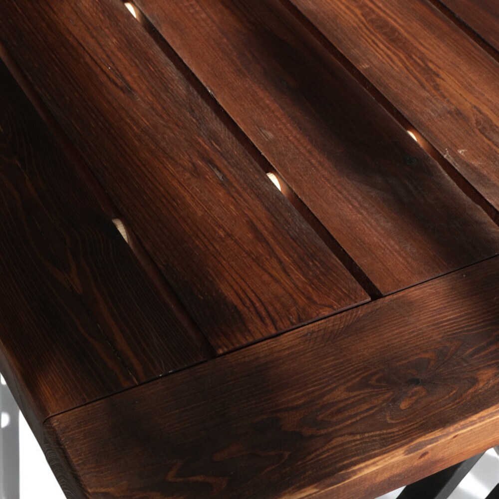 Detailed Wooden Table with Metal Legs, Premium Rustic Handcrafted Table for Farmhouse Kitchen-Patio, Custom Wood Table, Home & Office Table. - Image 7