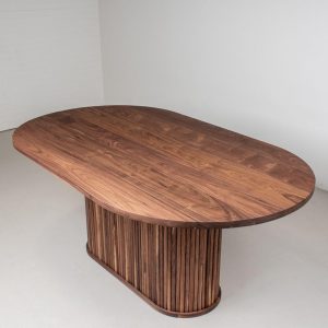 Custom Pedestal Table, Wood Oval Table, Mid Century Modern Oval Pedestal Dining Table, Walnut Dining Table, Custom Oval Dining Table