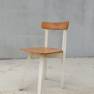 Mid Century Wooden Dining Chair / Designer Chair / Niko Kralj for Marles / Rustic Design / Cross Base Chair / 70's