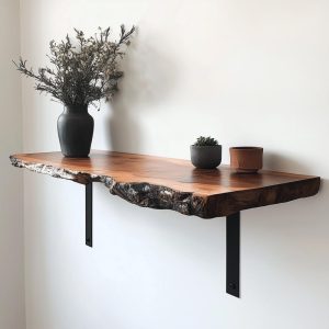 Live Edge Shelf, Wall Mount Shelf, Walnut Shelf, Wooden Shelf, Wall Shelf