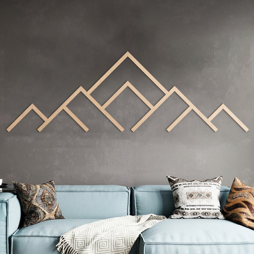 Wood Mountains Wall Art | Modern Mountains Wood Art | Mountains Wood Wall Art | Living Room Decor | Minimalist Home decor | Wood Wall Art