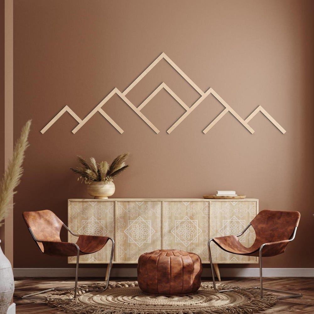 Wood Mountains Wall Art | Modern Mountains Wood Art | Mountains Wood Wall Art | Living Room Decor | Minimalist Home decor | Wood Wall Art - Image 5