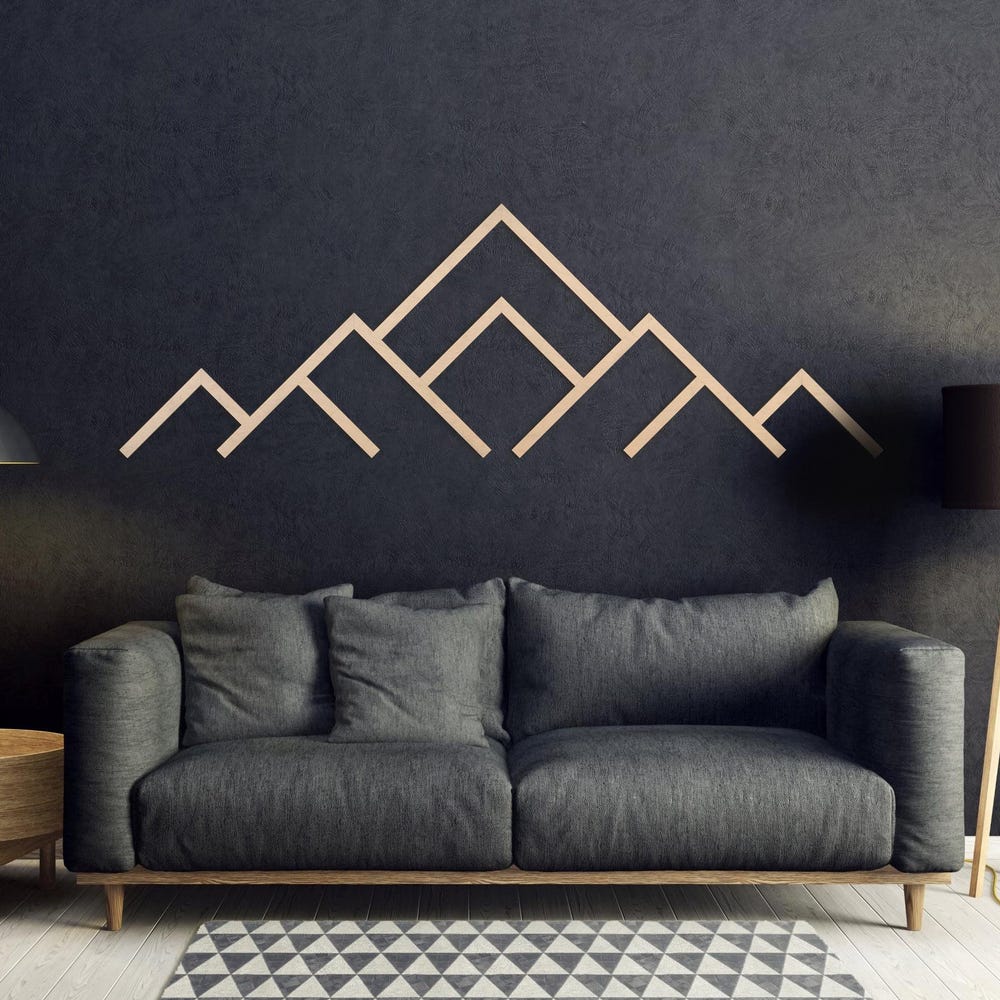 Wood Mountains Wall Art | Modern Mountains Wood Art | Mountains Wood Wall Art | Living Room Decor | Minimalist Home decor | Wood Wall Art - Image 4