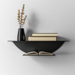 Metal Floating Shelf, Metal Modern Shelf, Black Bookshelf, Plant Shelf, Metal Plant Shelf, Metal Shelf