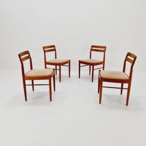 Danish teak Original fabric dining chairs by H. W. Klein for Bramin, 1960s, set of 4