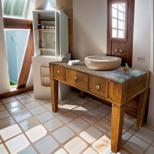 Wooden Rustic Live Edge Bathroom Vanity – Handcrafted Solid Wood Cabinet – Custom Farmhouse Furniture Single or Double Sinks with Storage