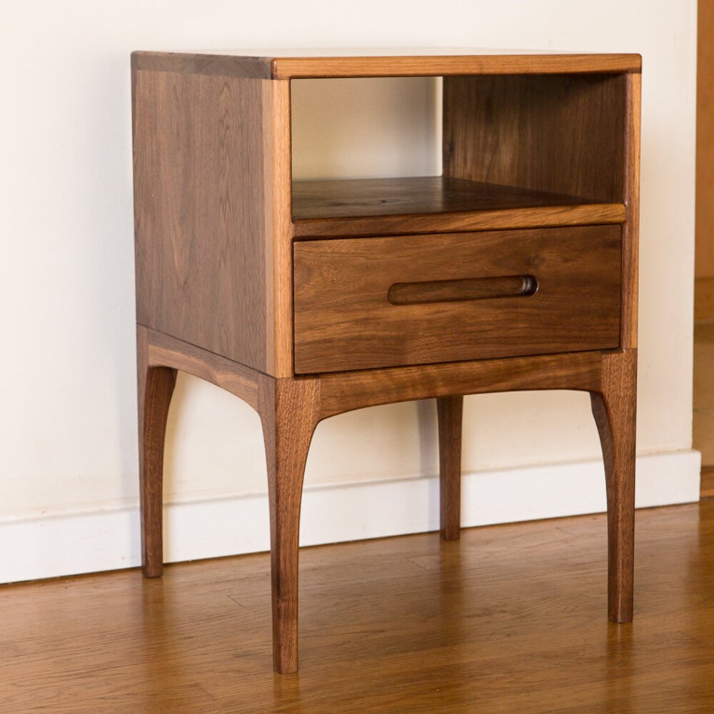 Classic Modern Bed with Night Stands (Mid Century Danish Modern Style) - Image 3