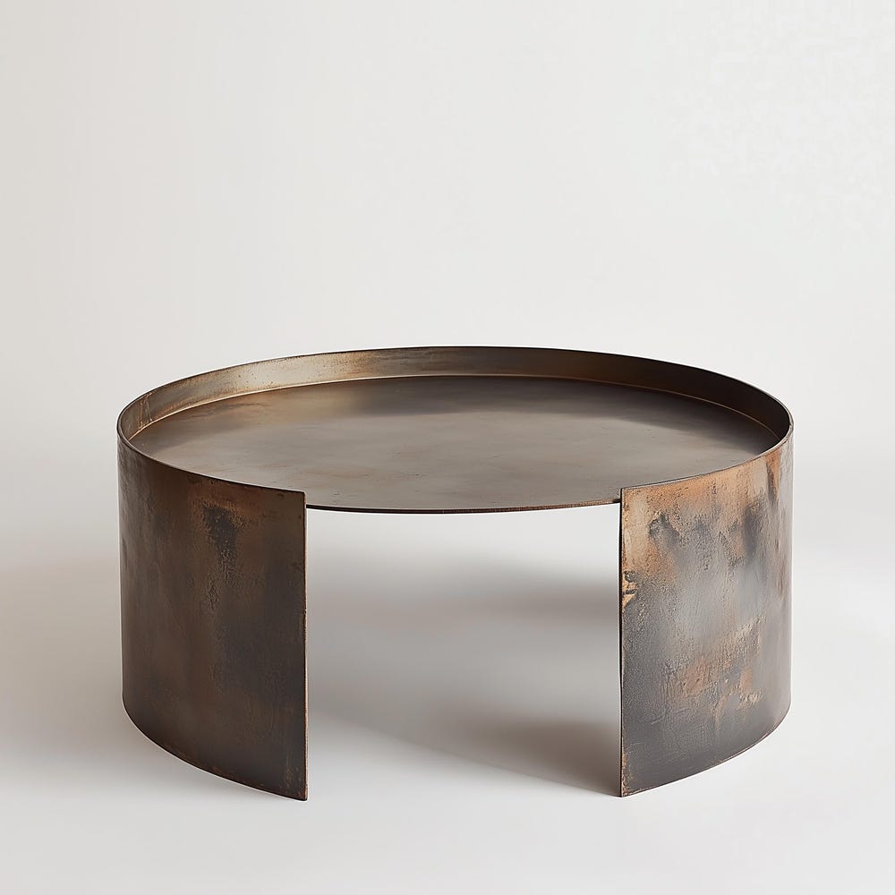 Drum Coffee Table, Metal Drum Table, Low Coffee Table, Modern Coffee Table, Metal Coffee Table - Image 10