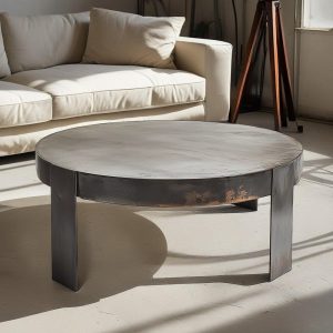 Round Metal Coffee Table, Unique Coffee Table, Central Modern Round Coffee Table
