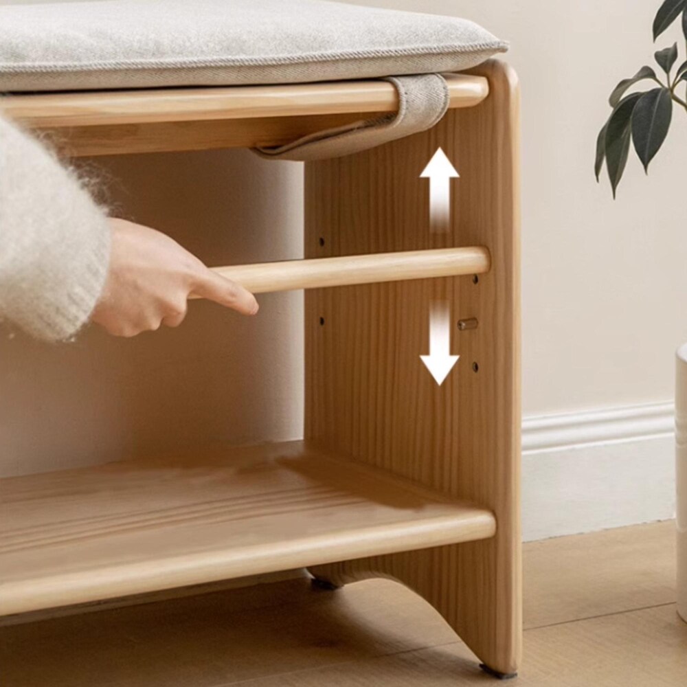 Wood Modern Entryway Bench,Bench Storage, Shoe Organizer Rack,wooden Open Shoe Shelf Organizer Hanger,Space solution hallway unit hall stand - Image 6