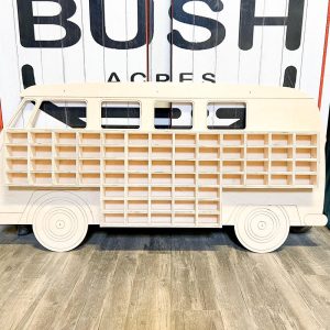 Toy Car Display Toddler Toy Shelf Wall Mounted Cubbies Vintage Bus Decor for Playroom Toddler Gift for Christmas Toy Display WHEELER