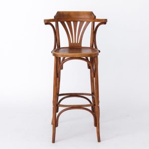 Vintage 1960s-1970s Bar Stool – Dyed Beech Bentwood Frame, Refurbished, Unique Item, 1 Available, Worldwide Shipping