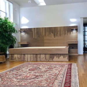 Handmade Furniture Bed Frame - Wedding Gift for Couple - Mid Century Modern Bed for Home Decor - Sound Wave Customized