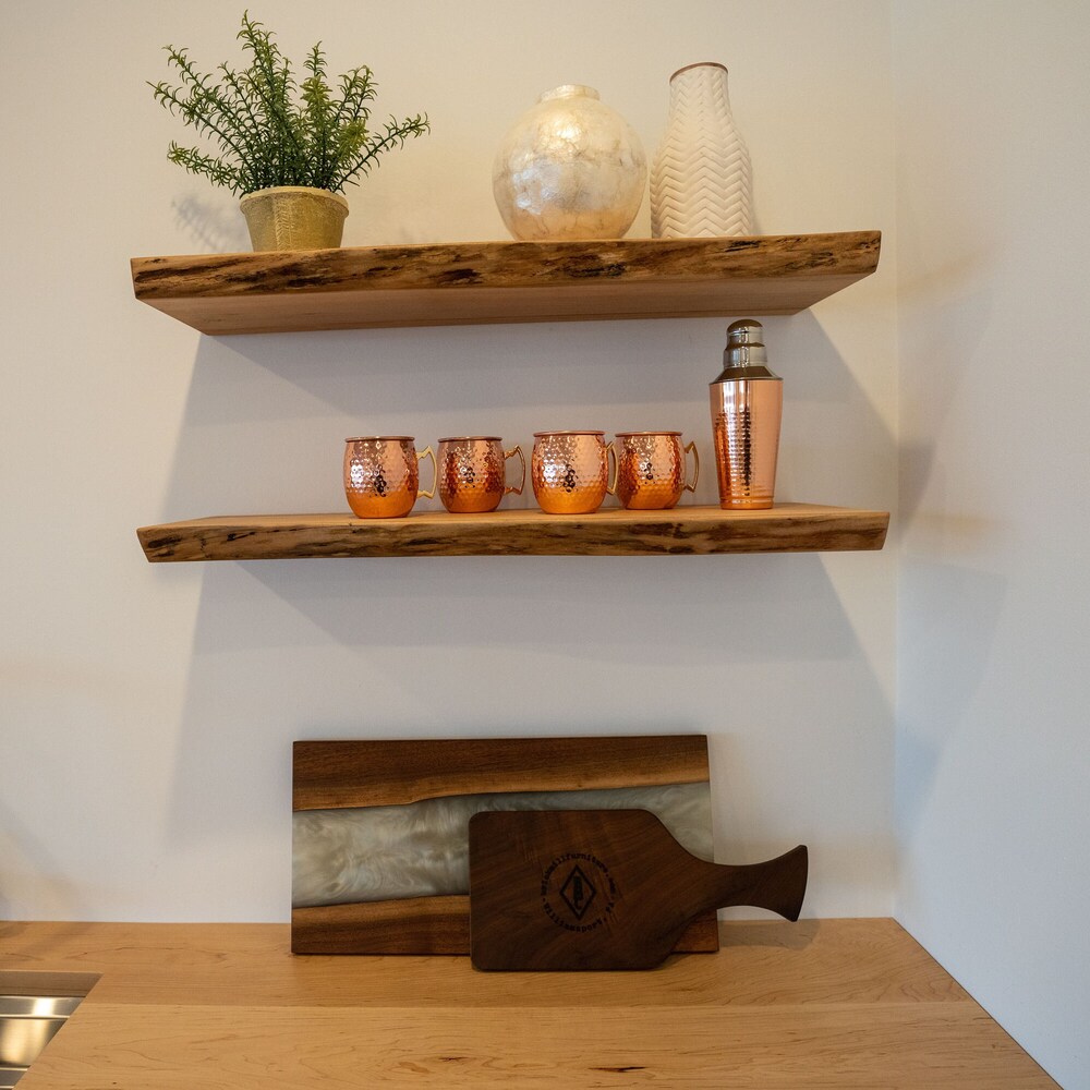 Rustic Live Edge Floating Shelf | Pantry shelf | Bathroom & Kitchen Shelf | Book Shelf | Wood Shelf Shelf | Maple - Image 4