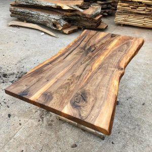 Walnut bar height  table top, live edge wooden dining table, reclaimed wood table, conference room table