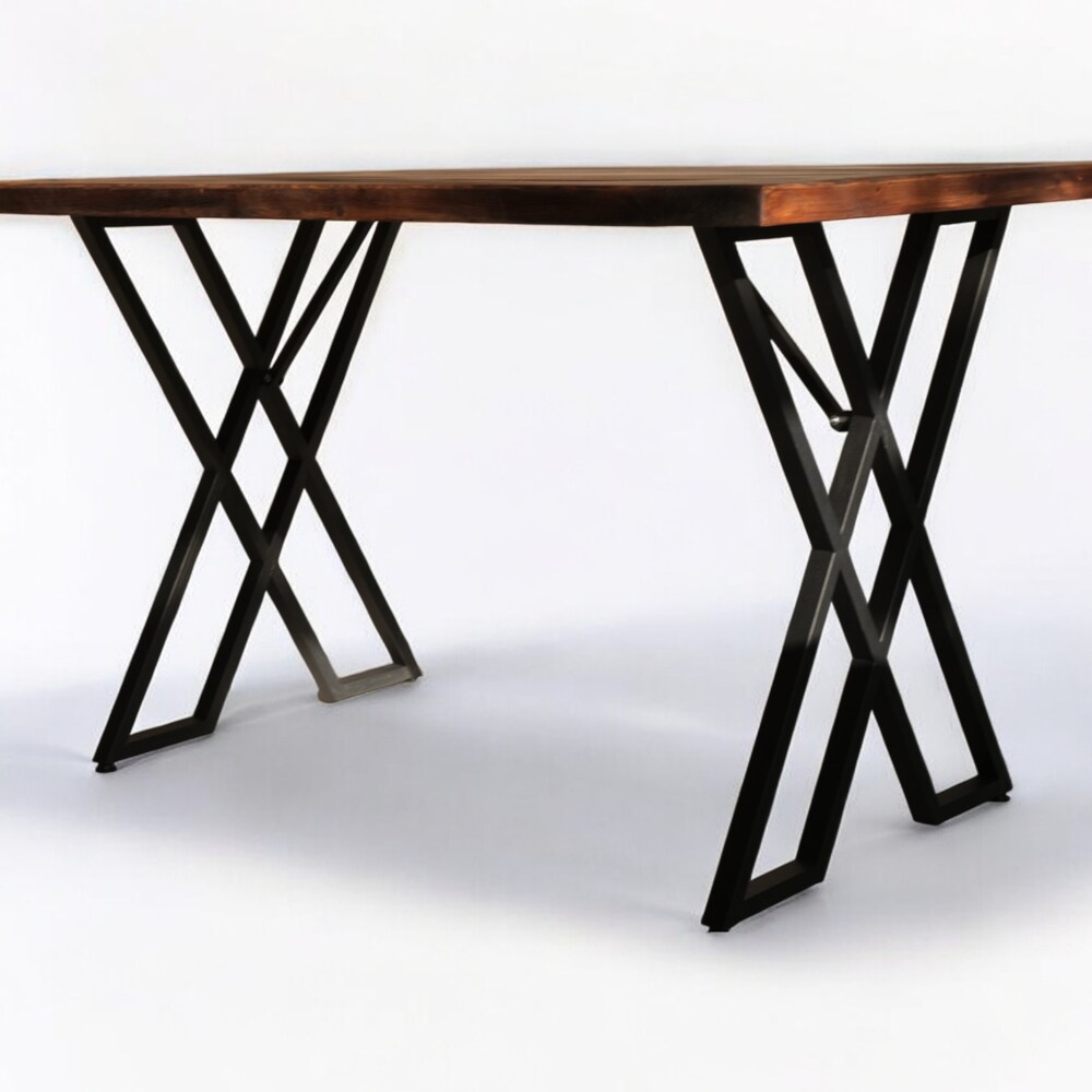 Detailed Wooden Table with Metal Legs, Premium Rustic Handcrafted Table for Farmhouse Kitchen-Patio, Custom Wood Table, Home & Office Table. - Image 8