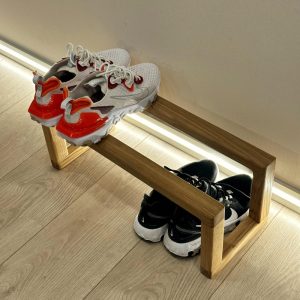 Handmade Wooden Shoe Rack, Eco-Friendly Shoe Organizer, Natural Wood Storage Shelf for Entryway, Customizable Wooden Furniture for Home