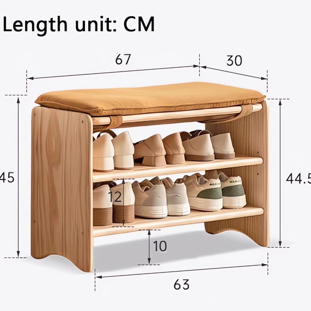 Wood Modern Entryway Bench,Bench Storage, Shoe Organizer Rack,wooden Open Shoe Shelf Organizer Hanger,Space solution hallway unit hall stand - Image 11