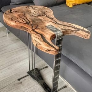 il_1000x1000.6324200435_jfuu.jpg Coffee/Side/End/Guitar Table Wood Raund/Fractal burnt Live Edge Rustic Unique River custom reclaimed luxury Wooden slab nightstand/bed table