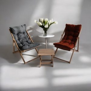 Foldable Wooden Garden Sunbed with Adjustable Backrest – Comfortable Patio Chaise Lounge for Pool, Balcony & Outdoor. Premium Wooden Chair.