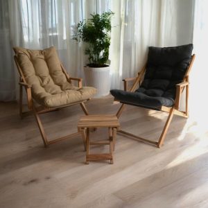 Stylish Wooden Chair with Armrest - Durable Indoor & Outdoor Furniture for Garden, Patio, Poolside, and Balcony. Minimalist Room Chair.