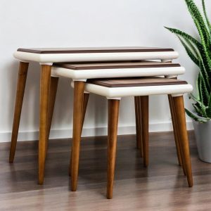 Rustic Coffee Table Set 3-Piece Nesting Tables Living Room Sofa End & Rectangular Square Combo