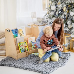 Montessori Bookcase for Toddlers - Nursery Shelf and Playroom Furniture, Christmas gift for 2 year old , Baby Shower present