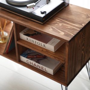 Rustic Record Player Table, Large Turntable Stand, Stereo Cabinet, Record Player Stand, Rustic Vinyl Record Storage