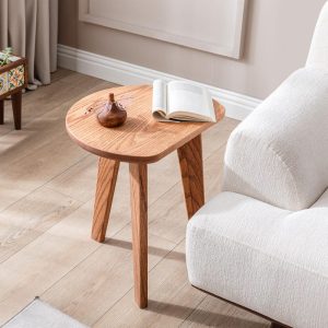 Solid Oak Nesting Table, Modern Minimalist End Table for Living Room, Handmade Wooden Side Table for Sofa, Bedside, Living Room, Home Decor