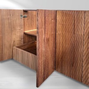 Floating  Custom Walnut handmade bathroom Vanity  unit with 4  doors , Handmade Wood Vanity Cabinet, Solid Wood Vanity, Sink Base Vanities ,