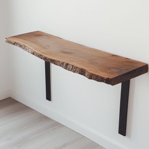 Walnut Wood Shelf, Live Edge Shelf, Wall Mount Wood Shelf, , Wooden Shelf, Wall Shelf, Rustic Book Shelf