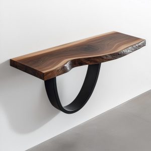 Walnut Wood Shelf, Live Edge Shelf, Wall Mount Wood Shelf, Wooden Shelf, Wall Shelf, Metal Support Wall Shelf, Unique Home Decor