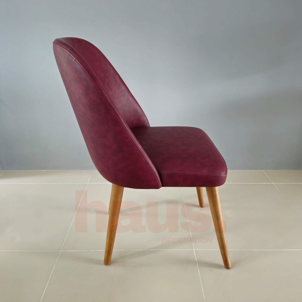 Mid Century Modern Dining Chair, Custom Leather Chair, Solid Wood Legs, Comfortable Chairs, Luxurious Chair, Leather Upholstered, Desk Chair - Image 3