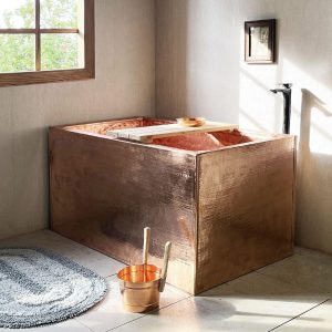 Copper Soaking Bathtub Ofuro Handmade Customizable Indoor & Outdoor Hot Cold Plunge