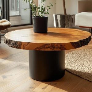 Round Live Edge Coffee Table, Rustic Coffee Table, Cypress Live Edge Coffee Table, Wood Coffee Table, Round Coffee Table