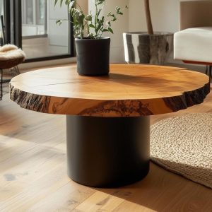 Round Live Edge Coffee Table, Rustic Coffee Table, Cypress Live Edge Coffee Table, Wood Coffee Table, Round Coffee Table