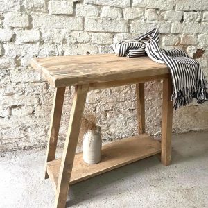 Reclaimed wood console table, washbasin MARIE