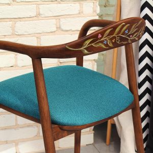 Handmade Wooden Chair with Unique Hand-Drawn Pattern – Custom Design, Perfect for Home Decor, Rustic, and Modern Interiors