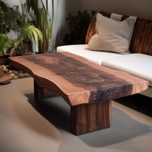 Walnut Live Edge Coffee Table, Center Coffee Table, Rustic Decor, Coffee Table
