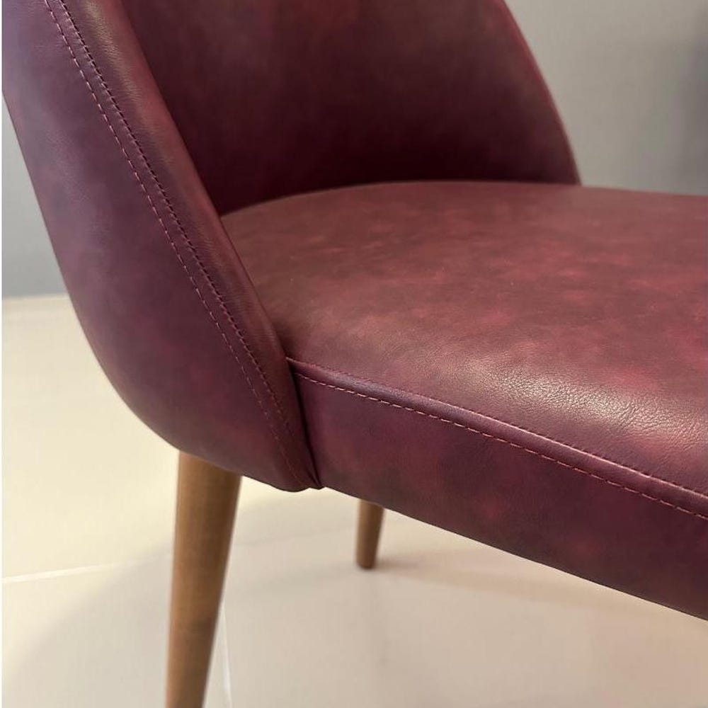 Mid Century Modern Dining Chair, Custom Leather Chair, Solid Wood Legs, Comfortable Chairs, Luxurious Chair, Leather Upholstered, Desk Chair - Image 6