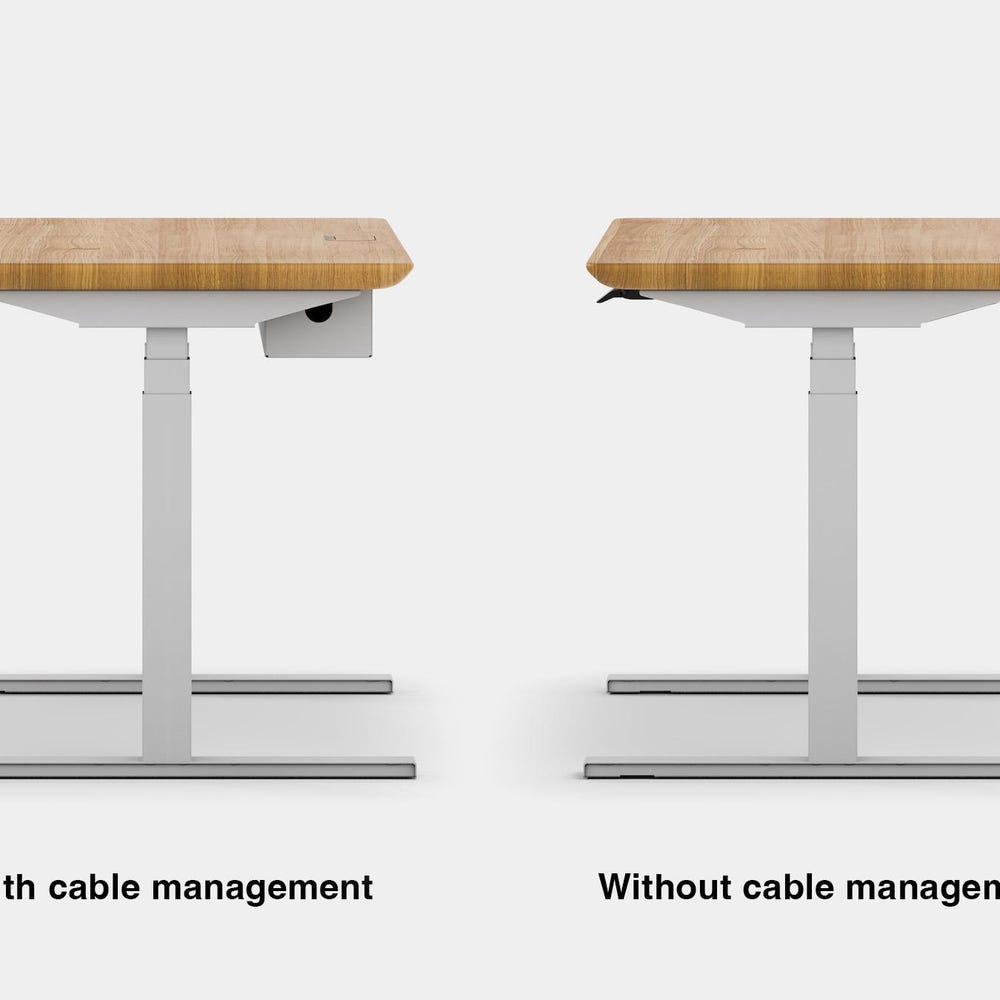 Standing Desk Pro Bundle - Solid Wood Standing Desk with Grommet and Cable Tray, White Legs, Adjustable-Height Desk, Handmade Computer Desk - Image 10