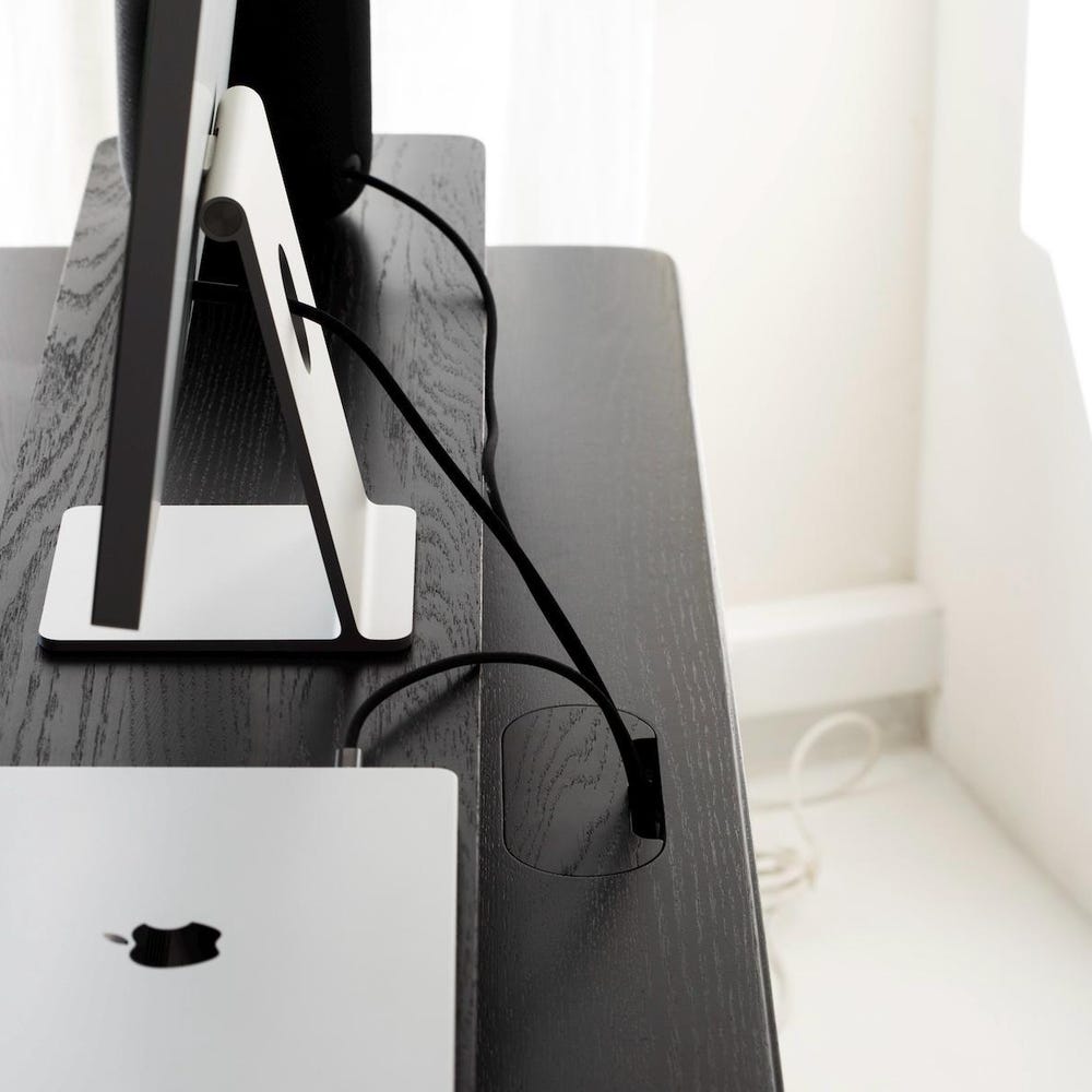 Standing Desk Pro Bundle - Solid Wood Standing Desk with Grommet and Cable Tray, White Legs, Adjustable-Height Desk, Handmade Computer Desk - Image 5