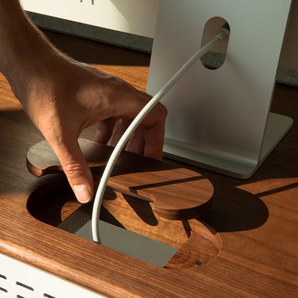 Standing Desk Pro Bundle - Solid Wood Standing Desk with Grommet and Cable Tray, White Legs, Adjustable-Height Desk, Handmade Computer Desk - Image 4
