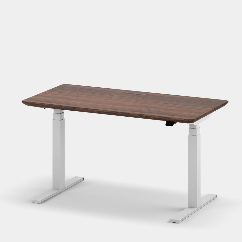 Standing Desk Pro Bundle - Solid Wood Standing Desk with Grommet and Cable Tray, White Legs, Adjustable-Height Desk, Handmade Computer Desk - Image 8