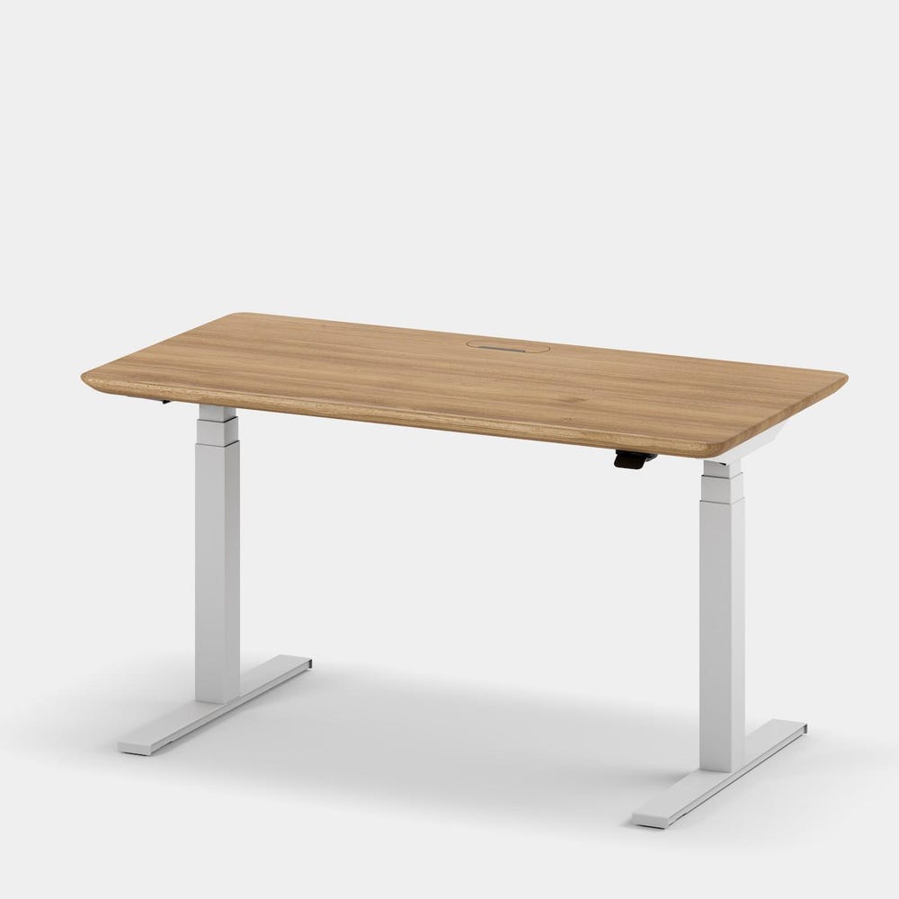 Standing Desk Pro Bundle - Solid Wood Standing Desk with Grommet and Cable Tray, White Legs, Adjustable-Height Desk, Handmade Computer Desk - Image 7