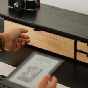 Large modular drawers -  black base - wooden desk drawers for desk organization, compatible with Oakywood Desk Shelf, wooden desk organizer