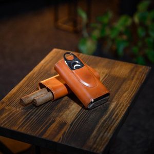 Cigar Case Holder with Cutter, Leather Cigar Travel Case, Men's Gift, Groomsmen Gift, Cigar Lover, Gifts For Him, Gifts For Dad